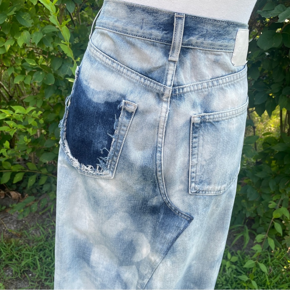 GRLFRND Bianca Reconstructed Split Hem Maxi Jean Skirt in Marble Hill - Picture 13 of 16